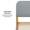 thumbnail image 6 of Walker Edison Mid-Century Wood King Bed with Curved Upholstered Headboard - English Oak/Grey, 6 of 14
