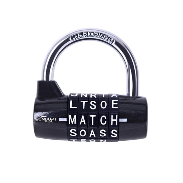 Gym Lock sundopt, combinación negra de 5 letras y 5 dígitos