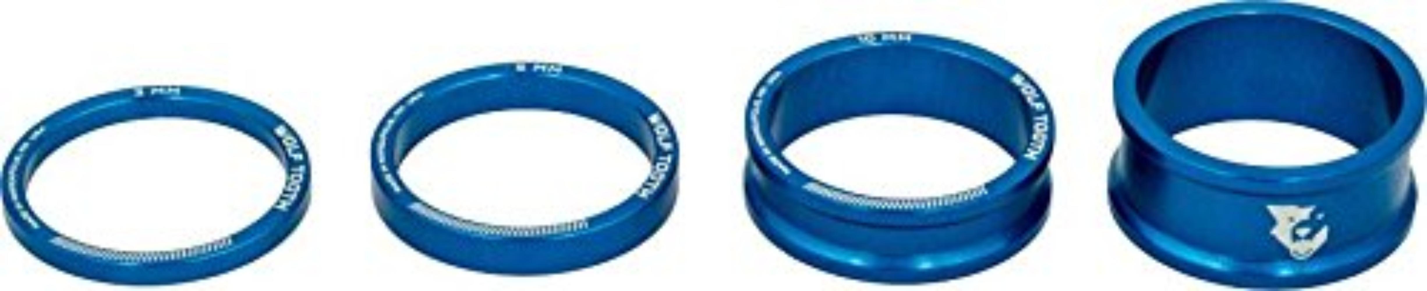 Headset Spacer Kit 3, 5, 10, 15mm, Blue, Designed and manufactured in