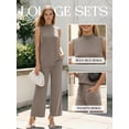 thumbnail image 2 of MOYIKO 2 Piece Sets for Women Casual Summer Outfits Sleeveless Tops and Wide Leg Pants with Pockets Travel Vacation Lounge Sets, 2 of 7