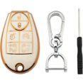 thumbnail image 3 of Key Fob Cover Compatible with Dodge Chrysler RAM Durango Grand Cherokee Keychain Case Holder Protector,White, 3 of 7