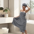 thumbnail image 3 of Green Essen Extra Large Bath Towel Sets of 8, 2 Large Bath Towels Oversized, 2 Hand Towels, 4 Washcloths, Soft Microfiber, Quick Dry, Highly Absorbent Bath Towels for Bathroom Kitchen Spa(Dark Grey), 3 of 8