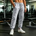 thumbnail image 3 of WAVSUF Men's Athletic Jogger Pants Loose Fit Adjustable Drawstring Side Pockets Fall Sporty Pants Gray L, 3 of 7