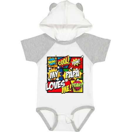 

Inktastic My Papa Loves Me Superhero Gift Baby Boy or Baby Girl Bodysuit