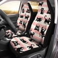 thumbnail image 2 of Cute Black Cat Pattern Car Seat Covers – Pink Striped Kawaii Design Car Seat Protectors, Adorable Pet Lover Auto Interior Decor Gift, 2 of 7