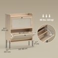 thumbnail image 3 of HOMCOM Shoe Cabinet with 2 Flip Drawers, Boho Narrow Shoe Rack, Oak, 3 of 10
