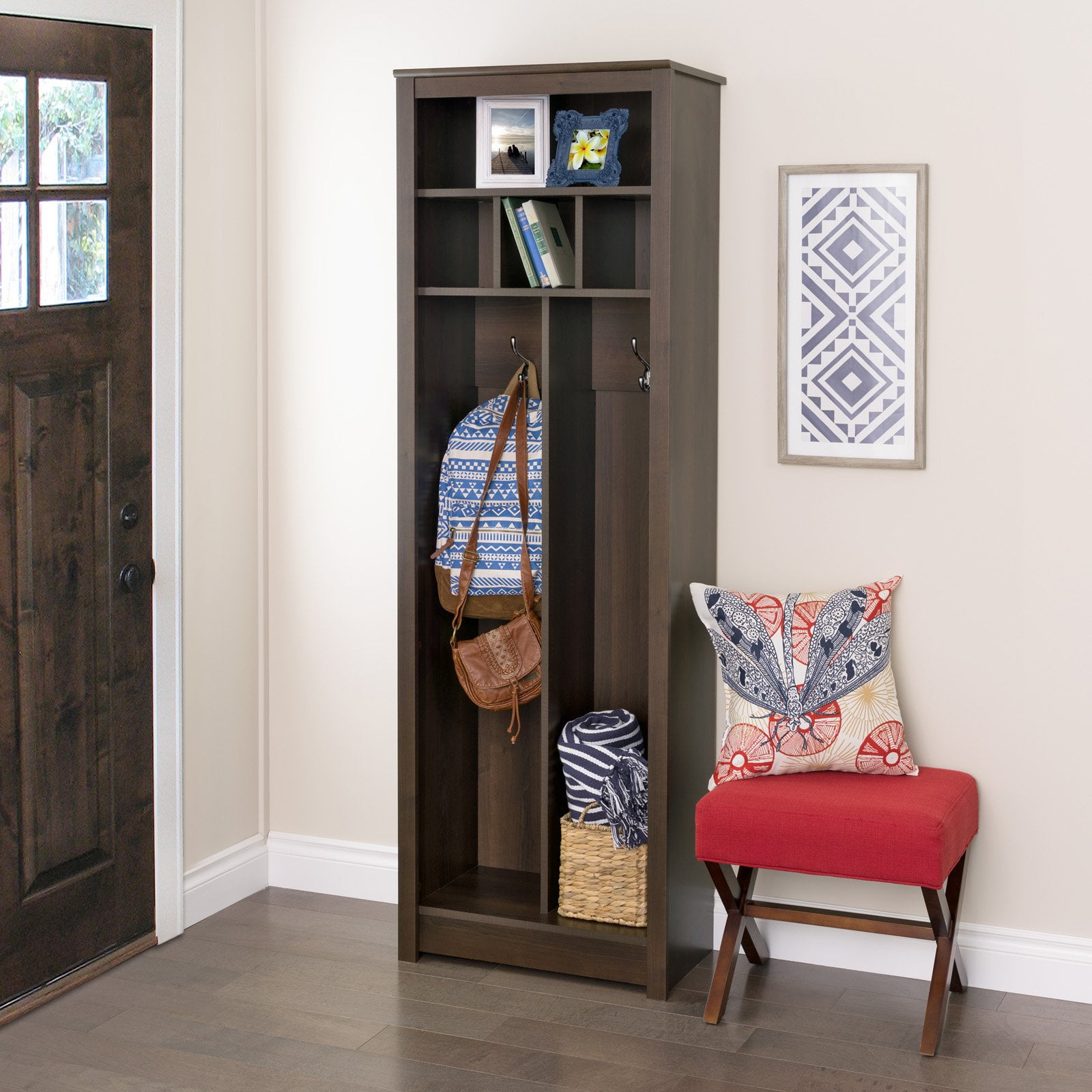 Prepac Space Saving Entryway Organizer Espresso Walmart Com