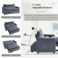 thumbnail image 2 of Aukfa 3 in 1 Convertible Pull Out Sofa Bed, Loveseat Sleeper with Thick Pad and Cup Holders for Living Room, Bedroom, Small Space, Gray, 2 of 8