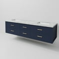 thumbnail image 6 of Castor 72 in W Blue Double Bath Vanity and Carrara Marble Top, 6 of 11