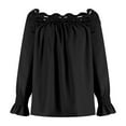 thumbnail image 5 of gakvbuo Fall Clothes For Women 2022 Trendy Business Casual Plus Size Tops For WomenWomens Fashion Solid Color Comfortable Loose T-Shirt Long Sleeves Blouse Casual Tops, 5 of 5