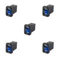 thumbnail image 3 of Riwesomey de coche con reemplazo de adaptador de carga de coche LED dual USB para Corolla/Prado/Reiz, rojo, FTU Azul FTU 5piezas Riwesomey CBP171826, 3 of 6