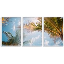 IDEA4WALL 3 Piece Canvas Wall Art Tropical Palm Trees Canvas Prints Framed Wall Art Decor