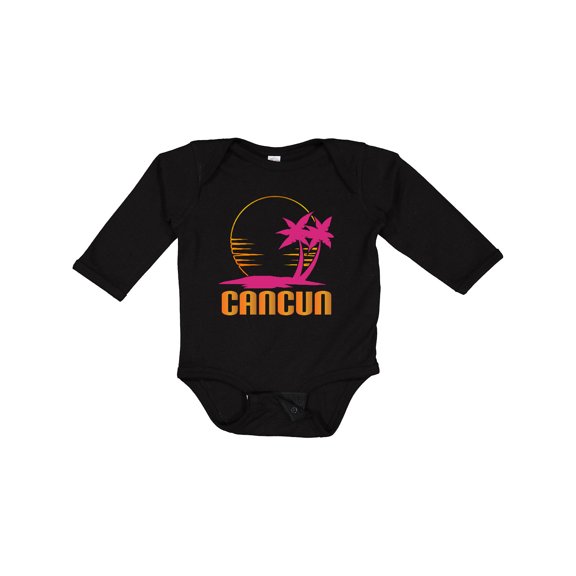 Inktastic Cancun Mexico Sunset Girls Long Sleeve Baby Bodysuit