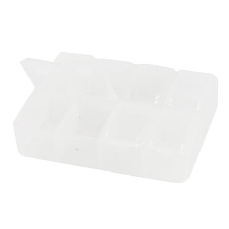 Rectangular Plastic 8 Slots Component Storage Case Box Container Clear ...