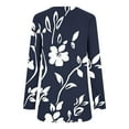 thumbnail image 3 of Viikei Womens Solid Crew Neck Long Sleeve Top,Women's Spring/Summer Floral Printed Round Neck Long Sleeve T-shirt Navy S, 3 of 7