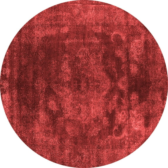 Ahgly Company Indoor Round Oriental Red Industrial Area Rugs, 7' Round