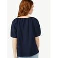 thumbnail image 4 of Free Assembly Women's Pleated Blouson Top with Short Sleeves, 4 of 5