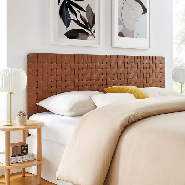 Modway Tête de Lit King en Cuir Végane Sparta Weave