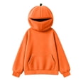 thumbnail image 4 of kids pullover hoodie, pumpkin graphic pullover hoodie, Long Sleeve Pullover Hooded Top with Front Pocket Halloween party out, 4 of 8