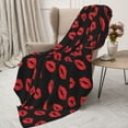 thumbnail image 4 of Throw Blanket for Couch Sofa and Bed, Sexy Red Lips Kiss Super Soft Cozy Plush Throw Blanket, Fuzzy Lightweight Warm Comfy Cute Flannel Blanket & Throws for All Season 60"x50", 4 of 7