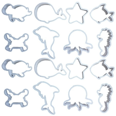 

16PCS Sea Animals Cookie Cutters Set DIY Dolphin Sea Horse Star Shapes Biscuit Baking Molds