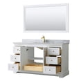 thumbnail image 3 of Wyndham Collection 60" Square Sink Wood Single Bathroom Vanity in White, 3 of 5