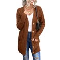 thumbnail image 5 of FARYSAYS Knit Tops for Womens Button Down Chunky Knit Cardigan Sweater Long Sleeve Knitted Cardigan with 2 Sides Pockets, 5 of 12