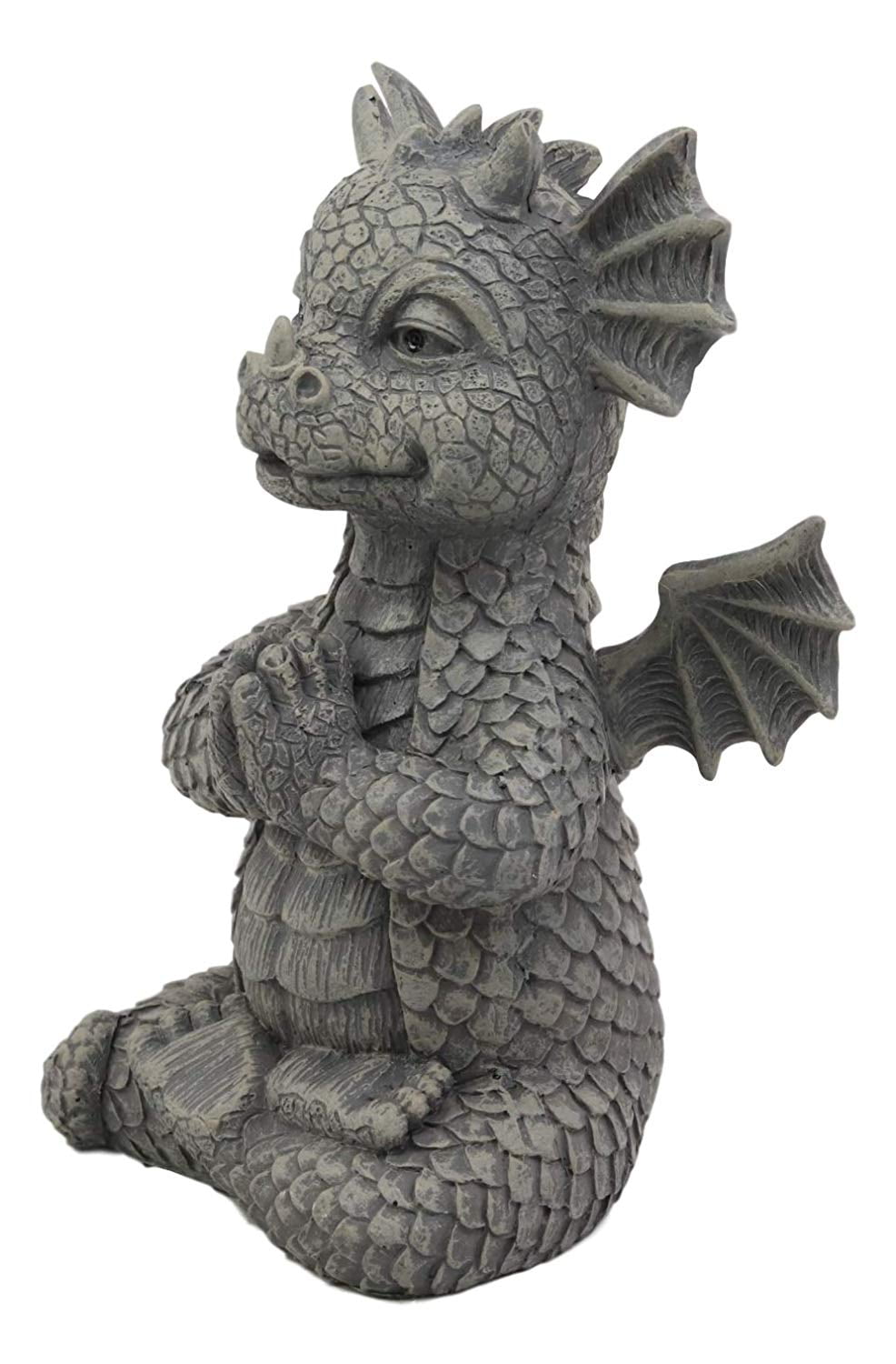 Ebros Gift Mini Zen Meditating Yoga Namaste Dragon Statue in Faux Stone Resin Finish 5" Tall Decor Figurine Zen Dragons and Dungeons As Fairy Garden Accessory Decorative Collectible Sculpture
