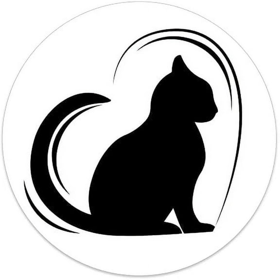 Cat Lover Sticker - Cute Cat Stickers for Cars, Trucks, Laptops & More - Black Cat Stickers - Waterproof Vinyl - Made in The USA
