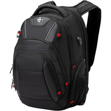 Swissdigital Design - Circuit TSA-firendly Backpack with USB Charging port/RFID protection and fits up to 15.6" laptop - Black