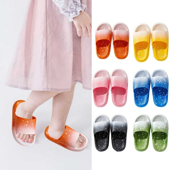 YDFCWX Toddler Slippers for Girls Slippers Kids Boys Bathroom Shower Shoes Summer Child Cute Slippers Unisex Non-Slip Lightweight Beach Pool Toe Indoor Outdoor Sandals for 7.5,Black