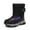 a-Black255100, variant on VNKIDY Girls Children Flat Thick Sole Plush Lined Warm Snow Boots Traction Sole High Top Shoes For Winter Outdoor Activities Soft Footwear