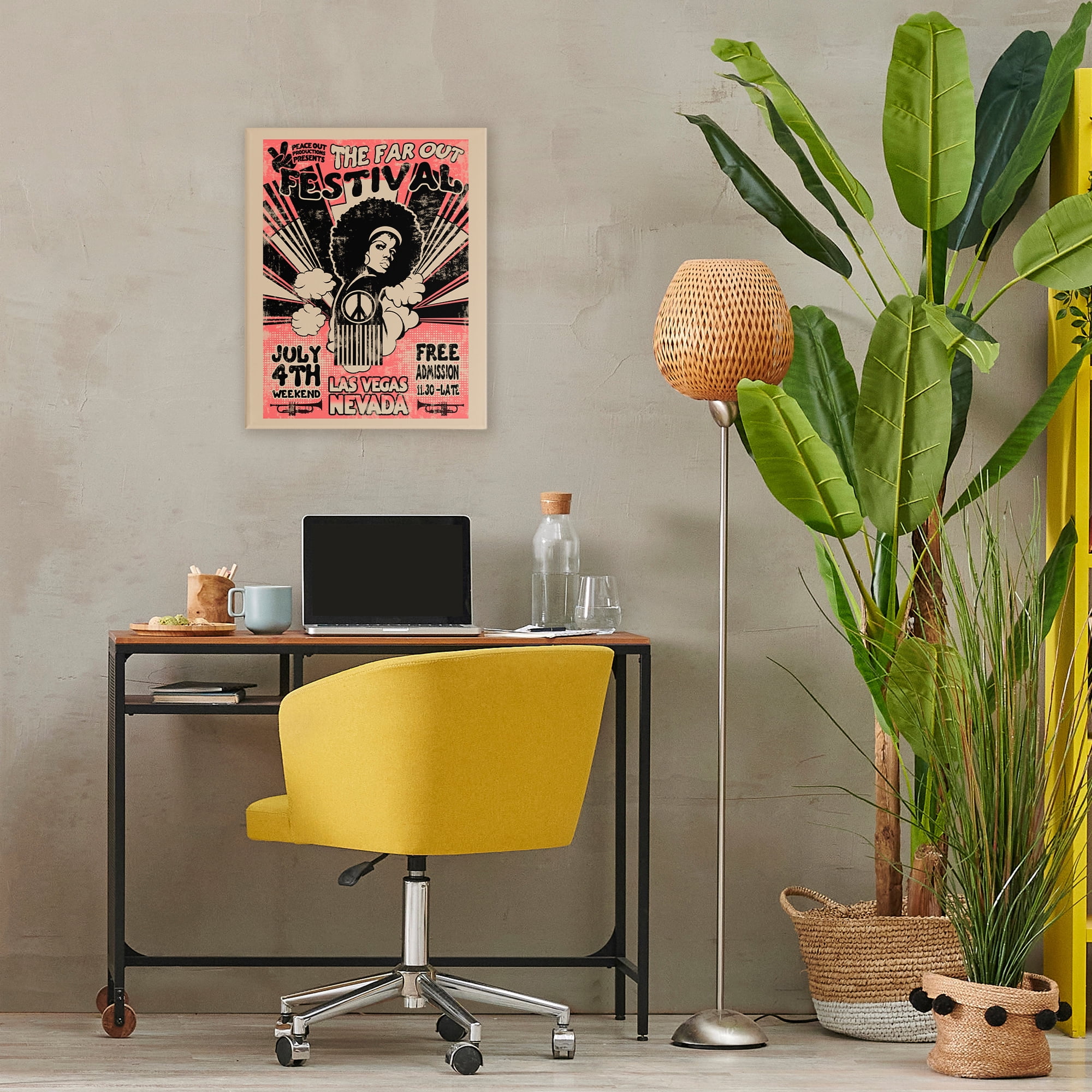 Stupell Industries Retro Far Out Festival Poster Canvas Wall Art, design by Ali Chris