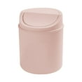 thumbnail image 2 of Pink or White Mini Desktop Trash Can with Removable Lid Small Waste Bin for Bedroom Office and Makeup Vanity 2 Liter Capacity Compact Garbage Can, 2 of 7