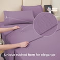 thumbnail image 2 of czcpp-Queen Sheets, Soft Lilac Microfiber Cooling Sheets Drap Lit with Corner Straps, Plum Deep Pocket Luxury Hotel Cozy Bedding Set, 2 of 4