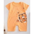 thumbnail image 2 of Zhuashum Baby Boy Onesies 3-6 Months Summer Children Baby Romper Short Sleeve Cartoon Animals Jumpsuit Sweet Daily Wear Orange, 2 of 3