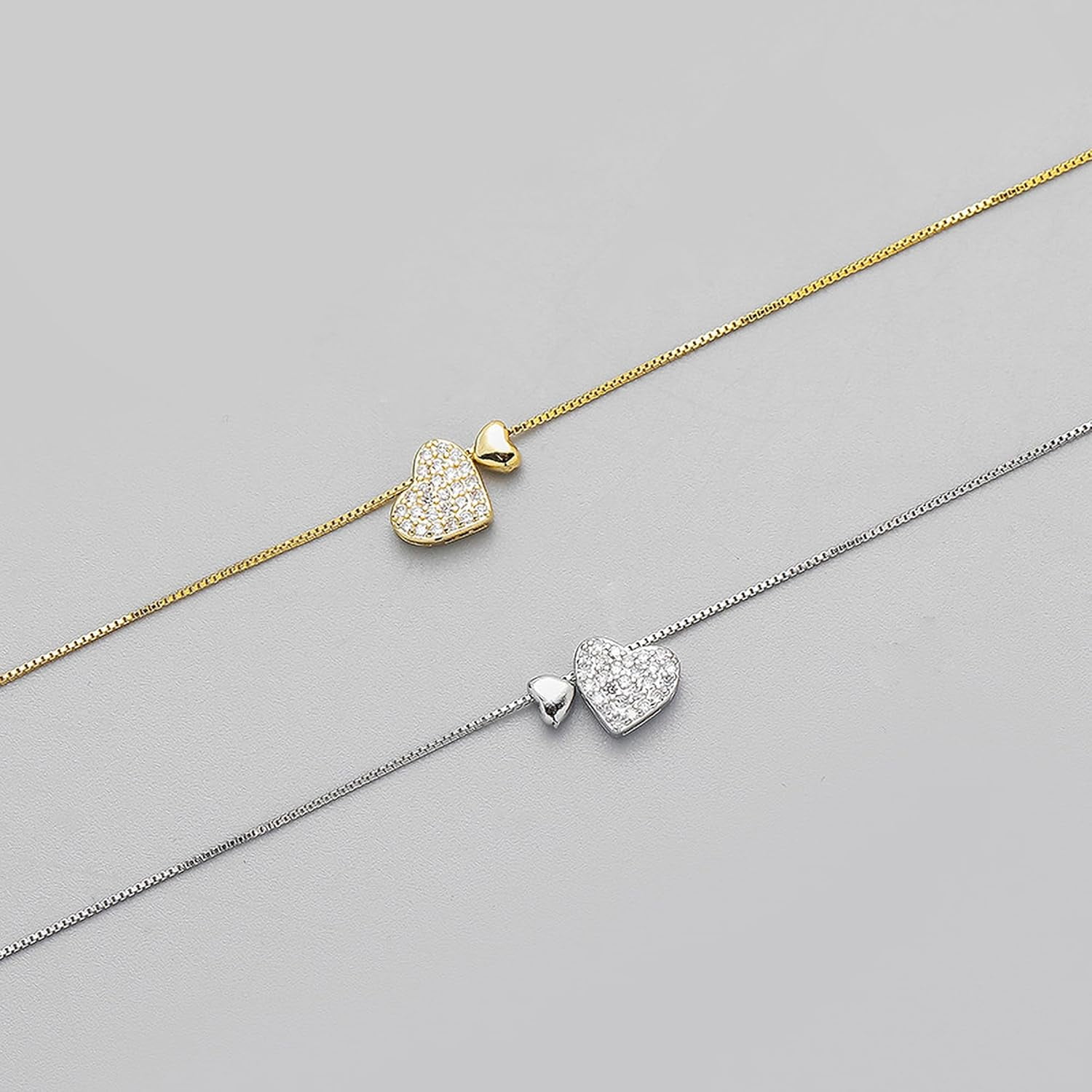 S925 Sterling Silver Heart Necklace for Women Dainty 14k Gold Plated CZ Love Heart Pendant Choker Necklaces Trendy Heart Chain Jewelry Birthday Teacher 2024 Graduation Gifts for Her Daughter