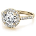 thumbnail image 4 of Auory 1 Carat Round Cut Moissanite Halo Engagement Ring in 18k Yellow Gold Plating Over Sterling Silver for Women, 4 of 10
