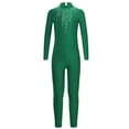 thumbnail image 3 of Haitryli Kids Gymnastics Full Bodysuit Girls Athletic Full Body Leotard Long Sleeve Ballet Dance Unitard Jumpsuit Green 16, 3 of 5