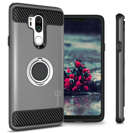 CoverON LG G7 ThinQ Case with Ring Holder, RingCase Series Hybrid Protective Dua Layer Phone
