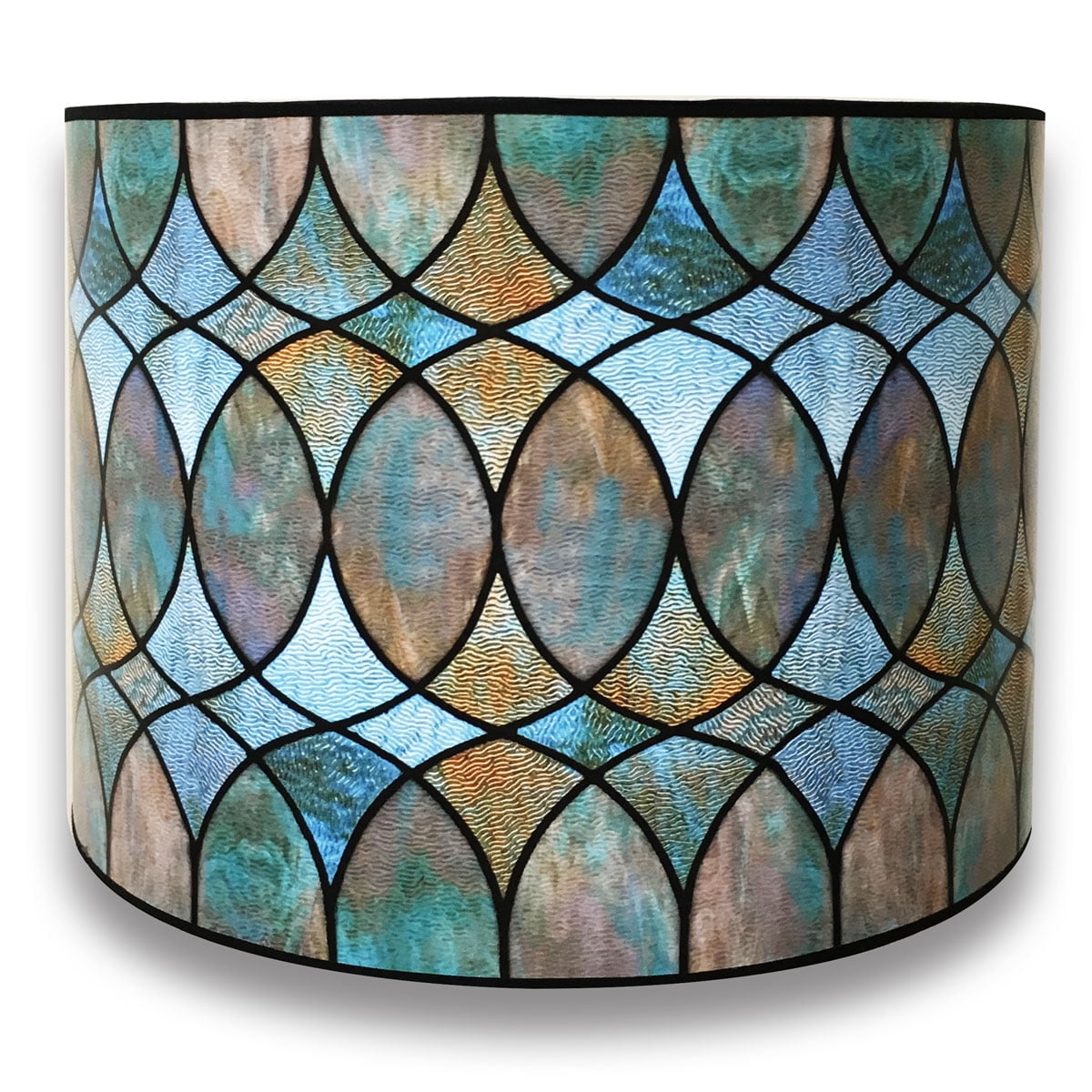 Made in USA Royal Designs Decorative Lamp Shade Blue Kaleidoscope Design 