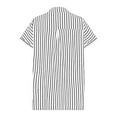thumbnail image 5 of Ltctricy Button down Shirts for Women Striped Short Sleeve Cotton Linen Dress Shirts Casual Work Tops Collared Office Blouses, 5 of 6