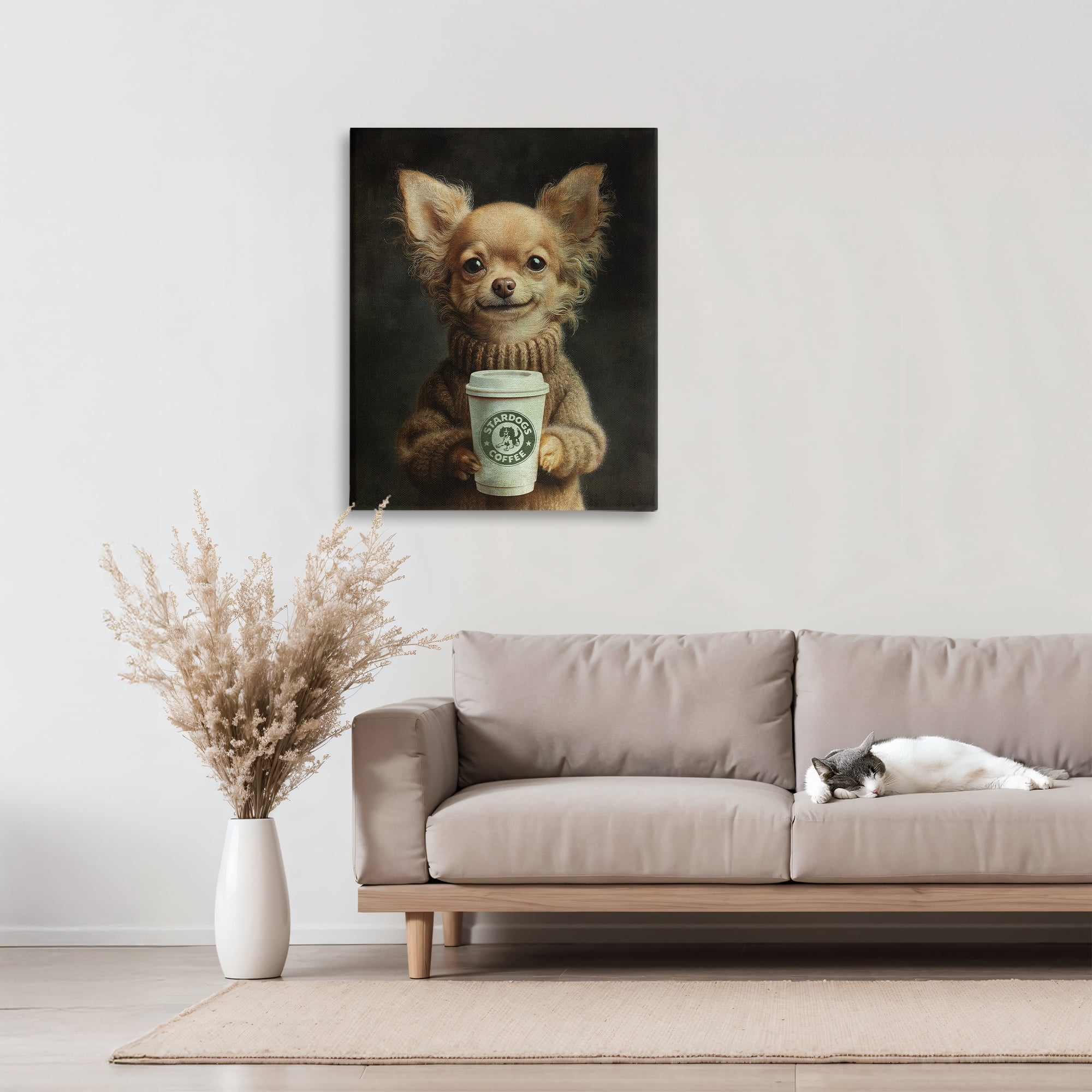 Stupell Industries Espresso Pup in Cozy Sweater Canvas Wall Art, design by Svetlana Aleynikova