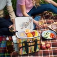 thumbnail image 5 of FORMRS Insulated Cooler Bag 24 Cans Capacity Soft Leakproof Lunch Box with Side Pockets, Retro Abstract Pattern, 5 of 7