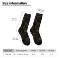 thumbnail image 2 of Honeii Gold Gloss Outline Floral Print Adult Socks,Crew Socks,Casual Calf Socks,Daily Wear Socks for Men & Women, Perfect for Sports, Casual and Everyday Use, 2 of 6