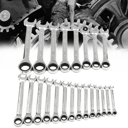 6mm-32mm Steel Metric Spanner Fixed Head Ratchet Gear Wrench Socket Spanner Hand