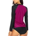 thumbnail image 6 of BeautyIn Women's Long Sleeve Rash Guard Top Zip Front Swim Shirt UPF 50, 6 of 7
