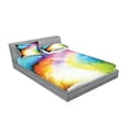 thumbnail image 2 of Ambesonne Floral Fitted Sheet & Pillow Sham Set, Book Rainbow, Queen, Multicolor, 2 of 2