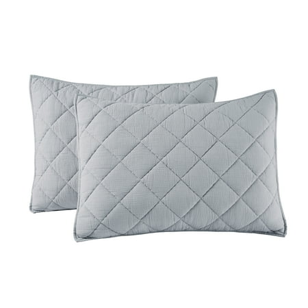 Better Homes & Garden Diamond Gauze Sham, Silver, Standard, 2 count