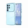 thumbnail image 1 of Chenchen for Samsung Galaxy S26 Ultra Case for Women Girls, Cute Wave Frame Curly Shape with Love Heart Camera Protection Cover Luxury Plating Shockproof Phone Case for Galaxy S26 Ultra, Baby Blue, 1 of 1